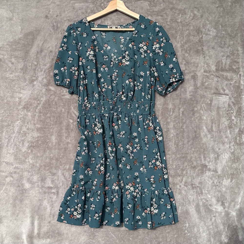 Inspired Hearts Teal Floral Midi Dress
